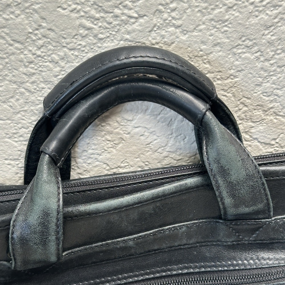 Vintage TUMI 9602D3 Napa Leather Laptop Briefcase Organizer Black Office Work - Picture 3 of 16